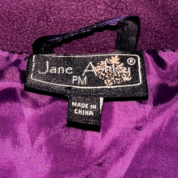 Jane Ashley Iridescent Purple Quilted Zip Vest PM Petite Gorpcore Wintercore - Picture 4 of 6